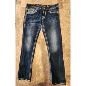 Womens Rock Revival Kai Straight Jeans Size 32 x 29.5